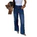 Women's High-Waisted Side-Button Flare Jeans – Stretchy Wide-Leg Denim Pants With Vintage Wash (Sizes S-Xl)_mkmklike.com