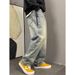 American High Street Washed Jeans Men's Trendy Brand Loose Spring And Autumn Fat Plus Size Ruffian Handsome Casual Trousers_mkmklike.com