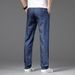 Men's Tencel Business Jeans Regular Straight Leg Loose Fit plus Size Denim Trousers for Autumn_mkmklike.com