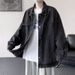 Washed Denim Men's European And American Hiphop Trendy Brand High Street Lapel Jacket Loose Multi-Pocket Workwear Top_mkmklike.com