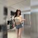 Women's Low Rise Denim Shorts American Style Hot Girl Fashionable Simple Rolled up Casual Tight Hot Pants Versatile Comfortable_mkmklike.com
