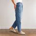 Women's Clothing Vintage Distressed Straight Leg Jeans For Women - Relaxed Fit, Washed Denim, Mid Rise, Wide Leg (Blue, S-XXL) Fit Washed Denim_mkmklike.com