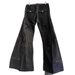 Y2K Dark Aesthetic Vintage High-Waisted Flared Jeans With Checkered Panel Details - Streetwear Baggy Denim Pants For Women & Men_mkmklike.com