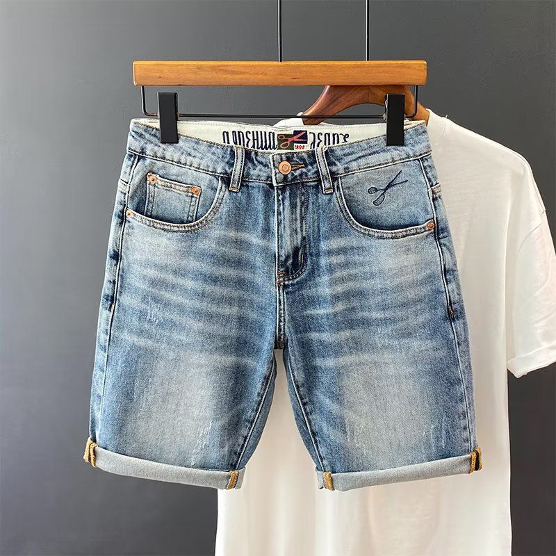 Loose Bermuda Long Half Men's Short Jeans Pants Baggy Wide Male Denim Shorts With Pockets Ripped Y2k Fashion Cowboy Popular Sale_mkmklike.com
