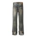 Punk Wasteland Distressed Jeans For Men Heavy-Duty Vintage Ripped Loose Straight-Leg Pants Trendy Niche Design_mkmklike.com