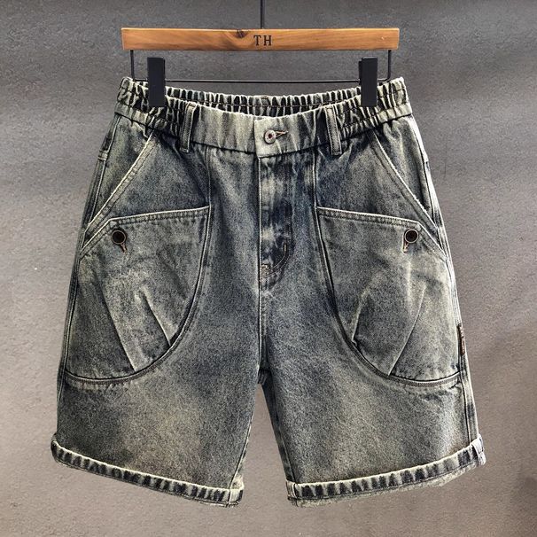 Men's Heavyweight Workwear Denim Shorts Summer Thin Loose Fit American High Street Style Trendy Versatile Mid-Length Five Point_mkmklike.com