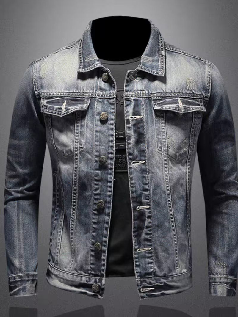 Slim Fit Denim Jacket For Men – Korean Streetwear Biker Style Coat (M-4XL)_mkmklike.com