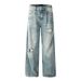 Distressed Jeans For Men Street Style Gradient Washed Wide-Leg Straight Long Punk Wasteland Vintage Loose Casual Pants_mkmklike.com