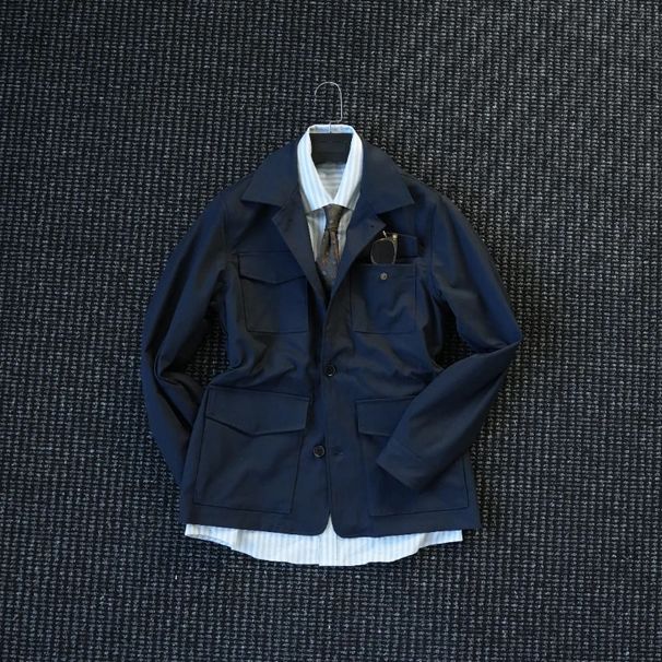 Autumn Winter New Multi-Pocket Waist-Cinching Hunting Jacket Men's Gentleman High-End Stylish Casual Shirt Coat_mkmklike.com
