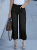 Women's Clothing Loose Slim Wide Leg Straight Pants Washed Jeans Nine Point Pants_mkmklike.com