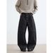 Curved Long Breasted Design Jeans Men's Autumn Popular High Street Loose Wide Leg Mopping Trousers Trend_mkmklike.com