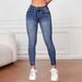 Mid Rise Stretch Jeans For Women – Vintage Washed Slim Fit Denim Pants (Breathable Cotton Polyester Blend, Summer Casual)_mkmklike.com