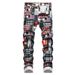 Plus Size Random Print 2023 Autumn New Street Men's Jeans Fashion Slim Fit Mid-Waist Pants Trendy_mkmklike.com