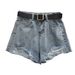 High-Waisted Slimming Ripped Denim Shorts for Women Korean Style Loose Fitting Wide Leg A-Line Hot Pants Perfect for Summer 2020_mkmklike.com
