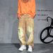 Vintage Distressed Washed Jeans – Post-Apocalyptic Straight-Leg Denim Pants For Men – Grunge Streetwear With Artisan Rips (Light Khaki, S-3xl)_mkmklike.com