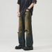 LKTM Wear # Vintage Rusty Blue Ripped Jeans Men's And Women's Loose Cleanfit Straight Leg Floor Pants B6e_mkmklike.com