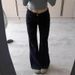 Black Flared Jeans For Women, 2025 Spring/autumn Collection, Low-waisted, Slimming, Stretchy, Non-clingy, Wide-leg_mkmklike.com
