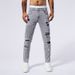 Men's Clothing Gray Fashionable Youth Jeans Patched Color Matching Ripped Small Straight Leg Slim Slightly Stretch Men's Jeans_mkmklike.com