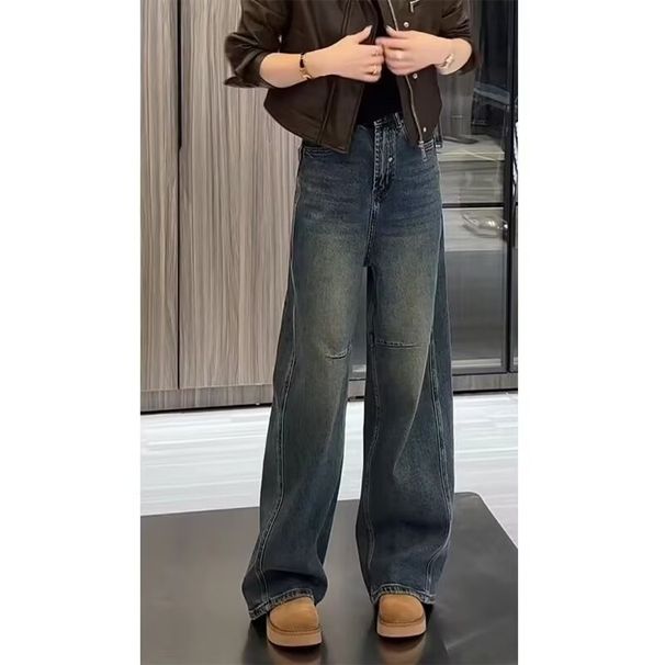 Fashionable Retro Straight-leg Jeans For Women, 2025 Autumn And Winter New Style, Petite Narrow Version, High-waisted,_mkmklike.com