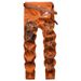 Men's Clothing Printed Slim Fit Straight Leg Jeans With Chinese Style Pattern, Casual Men's Denim Trousers_mkmklike.com