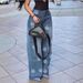 Women's Floral Print Denim Pants – High-Stretch Cotton, Relaxed Fit, Boho-Chic Streetwear (S-XXL, Mid-Rise, Classic Blue Wash)_mkmklike.com