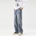 New In Stock American Style Loose Straight Jeans Teenagers, Stylish And Tall, Vintage Washed Wide-Leg Pants For Men_mkmklike.com