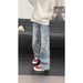 Washed Retro Jacquard Jeans Men's Spring And Autumn American Vibe Design Trendy Brand Straight Casual Trousers Men_mkmklike.com