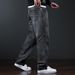 Double Knee Washed Retro And Old Jeans Men's Autumn And Winter New Plus Size Pants Loose Straight Japanese Jeans_mkmklike.com