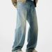 American High Street Jeans For Men, Loose Straight Wide Leg Pants, Rugged And Handsome, Heavy-Duty Washed Couple Pants_mkmklike.com