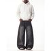 Men's Trendy Wide Leg Jeans Street Style Loose Fit Curved Hem Floor Length Jeans_mkmklike.com