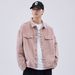Men's Clothing Dopamine Pink Denim Jacket Men's Autumn And Winter Style Tasute Workwear Autumn Casual Jacket_mkmklike.com