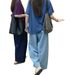 Petite Women's Wide Leg Jeans Cotton Linen Blend Summer Thin Japanese Style plus Size Cropped Pants 2026 Fashion Trend_mkmklike.com