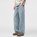Men’S Curved Blade Jeans – Vintage Washed Relaxed Fit Denim Pants, High Street Cleanfit Style For Casual Wear (Retro Blue)_mkmklike.com
