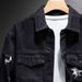 High Street Denim Jacket Men's Clothing Spring And Autumn New Motorcycle Lightning Splicing Jacket Black Trendy Brand_mkmklike.com