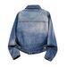 Chicco Washed Vintage American Long Sleeve Denim Jacket Top Jade Blue Lazy Style Versatile Comfortable Loose Fit Autumn Winter_mkmklike.com