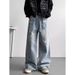 Trendy Brand Design Lacquer Point Jeans Men's Autumn American Wide-leg Loose Straight Pants High-end Casual Trousers_mkmklike.com
