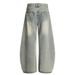 Silhouette Scimitar Jeans Vintage Washed Punk Heavy-duty Men's Loose Wide-leg Pants With Unique Pocket Design_mkmklike.com