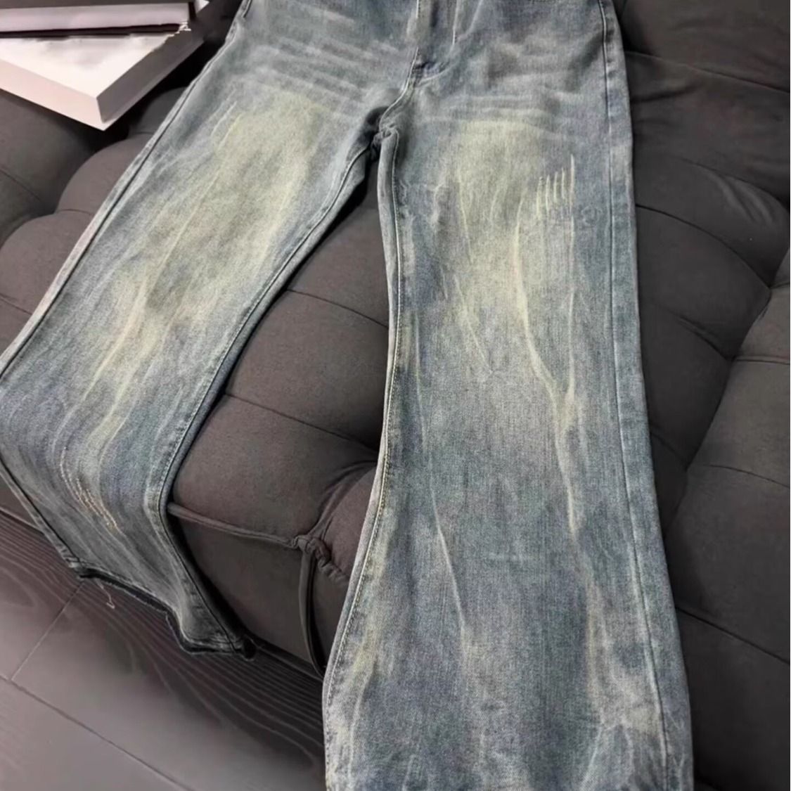 Vintage Flared Jeans For Men & Women | High Waist Retro Denim Pants | Comfortable Loose Fit Bootcut Jeans For Casual Wear_mkmklike.com