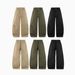 Men's Deconstructed Cargo Pants – Retro Streetwear, 100% Cotton, Wide-Leg & Asymmetrical Cut (Black/Khaki/Olive, S-XL)_mkmklike.com