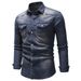 Pulse SKU: 3011 - New Retro European And American Simple Long Sleeve Denim Shirt For Men, Plus Size M-3XL_mkmklike.com