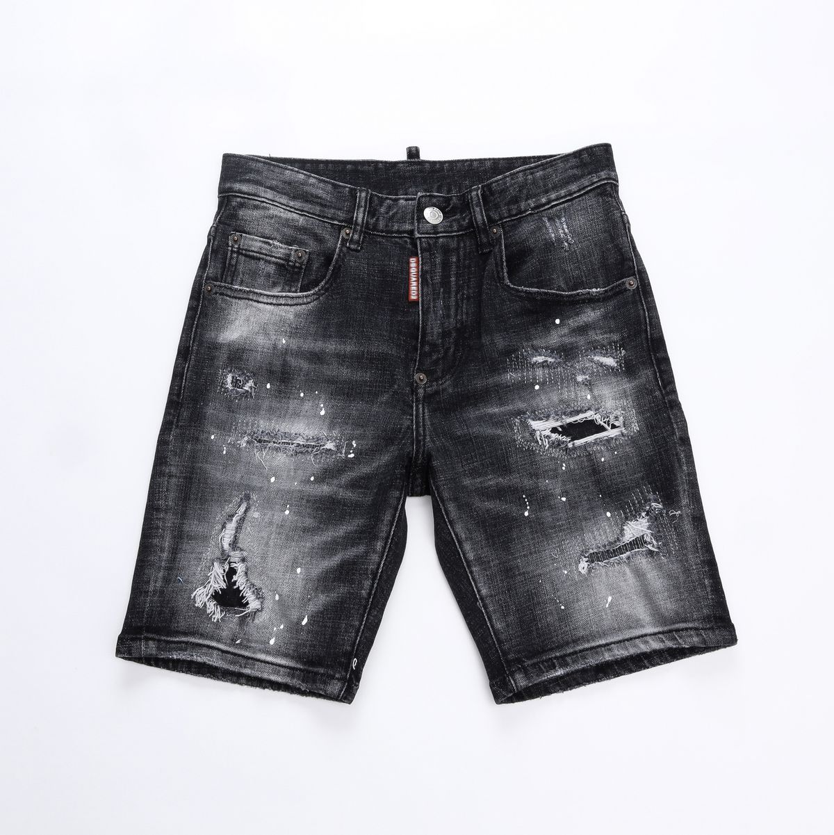 Summer New Style Quality Patches College Students Jeans Shorts Tight Waist D2 5 Points Men's Denim_mkmklike.com