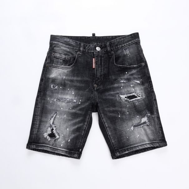 Summer New Style Quality Patches College Students Jeans Shorts Tight Waist D2 5 Points Men's Denim_mkmklike.com