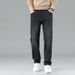 Men's Stretch Denim Trousers With Elastic Waist - Relaxed Fit Straight Leg Comfort Pants For Casual Wear_mkmklike.com