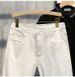 Men's Clothing White Shorts Trendy Casual Versatile Slim Jeans Thin Elastic Shorts_mkmklike.com