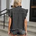 K Women's New Lace Hem Denim Vest; Trendy Sleeveless Vest_mkmklike.com