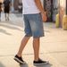 Men's American Style Rhinestone Denim Shorts Loose Fitting Frayed Hem Streetwear Shorts_mkmklike.com