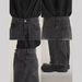 Wrinkled Distressed Design Jeans For Men, High Street American Retro Trendy Brand, Loose Straight Pants With A Vintage_mkmklike.com