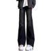 American Style Blue Micro Flared Jeans Men's Summer Street Vibe Narrow Straight Leg High Waist Slimming Pants_mkmklike.com
