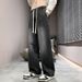 Men's Patchwork Jeans Loose Straight Leg Spring Autumn American High Street Style Versatile Yellow Mud Dye Wide Leg Pants_mkmklike.com