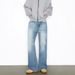 Men's Clothing Light Color Flared Jeans For Men Loose Fit Straight Leg High Street Trendy Brand Versatile Long Pants_mkmklike.com